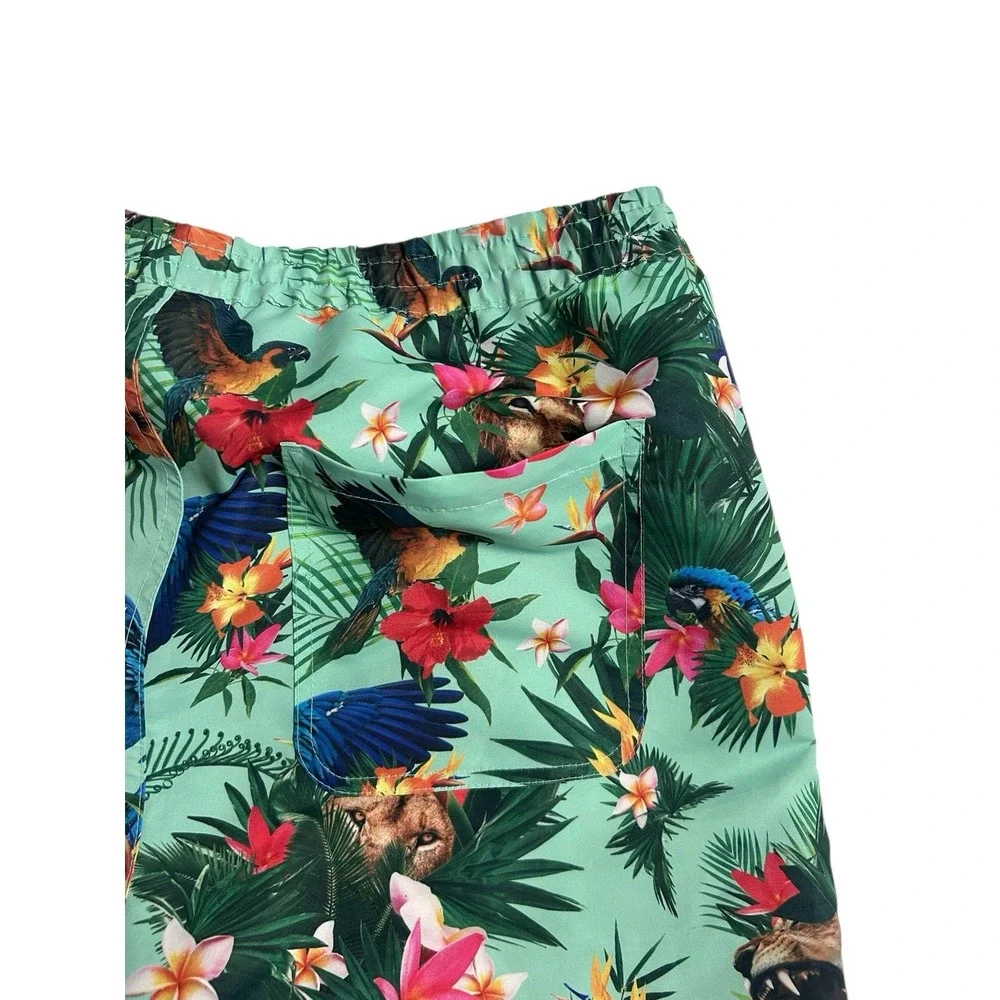 LRG Lifted Research Group Men's Hybrid Board Shorts Large Multicolor Lion Floral